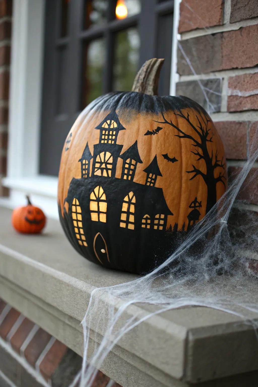 Haunted mansion pumpkins bring the spooky spirit indoors.