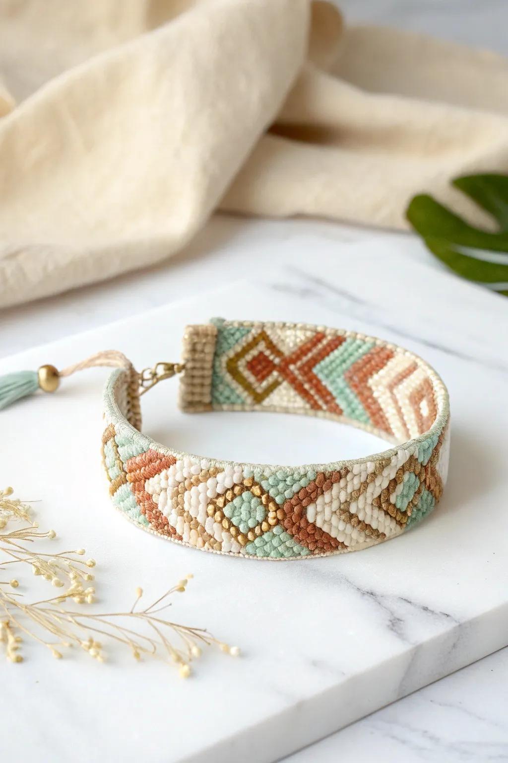 Embrace artistry with abstract patterns on your wrist, where creativity meets craftsmanship.