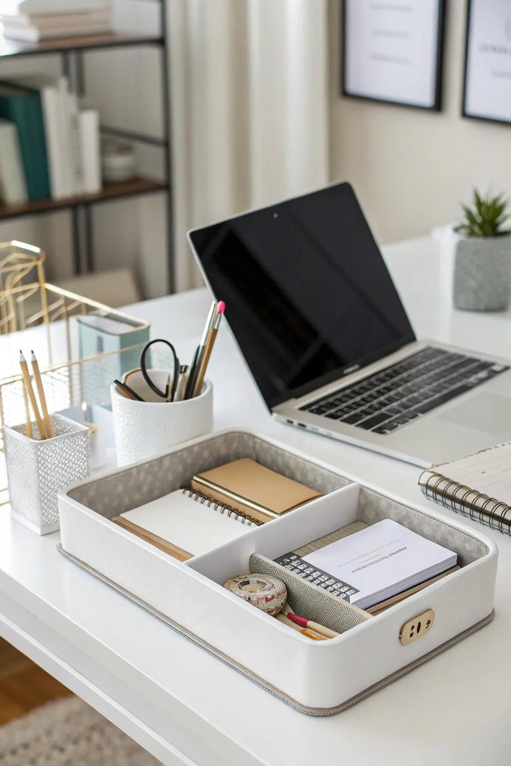 Stylish desk organizers keep your workspace neat and productive.