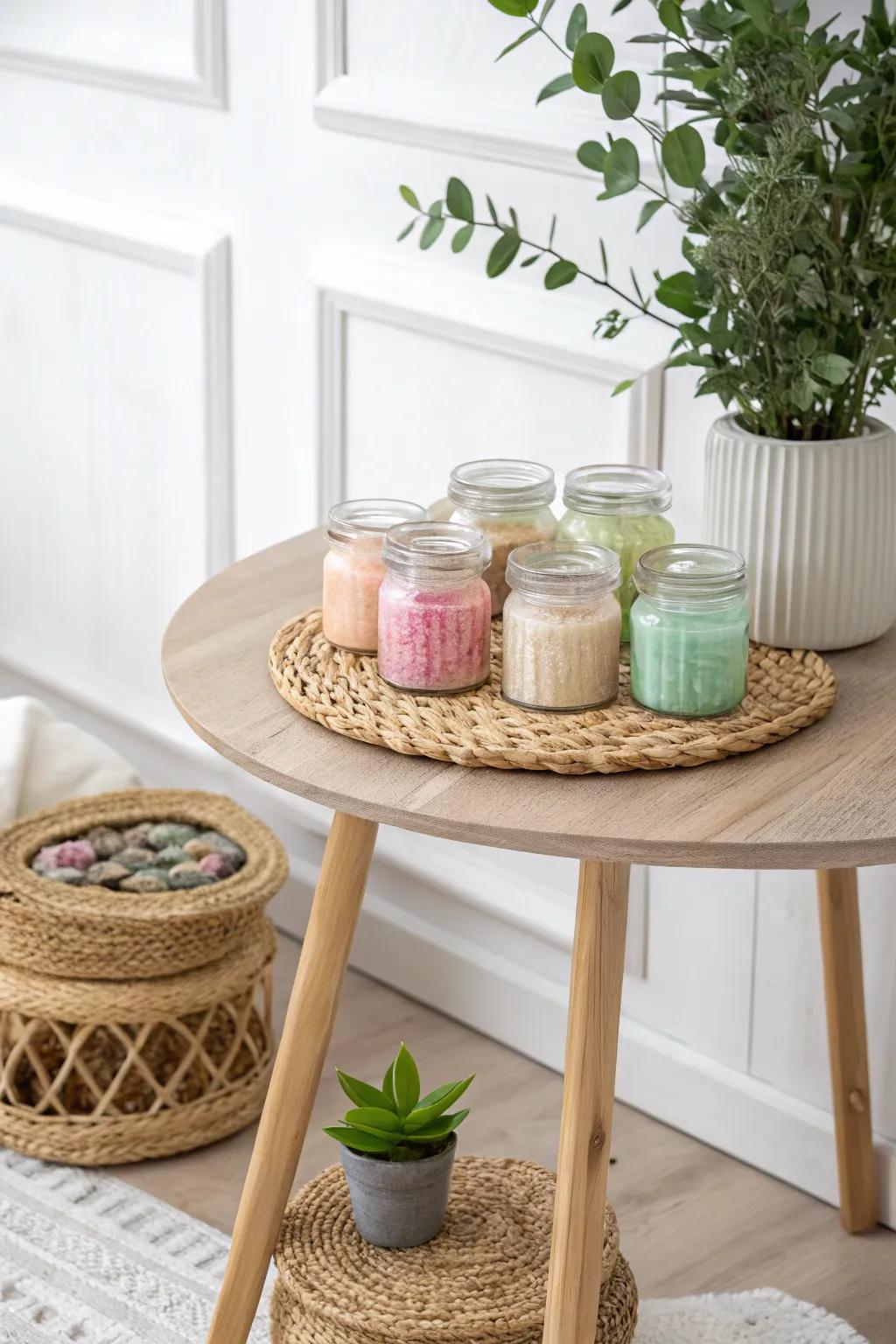 Craft your creativity sustainably with an eco-friendly slime table setup. 🌿✨