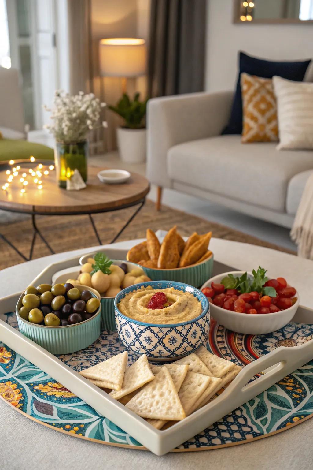 Themed snack trays add a decorative and delicious element to your table.