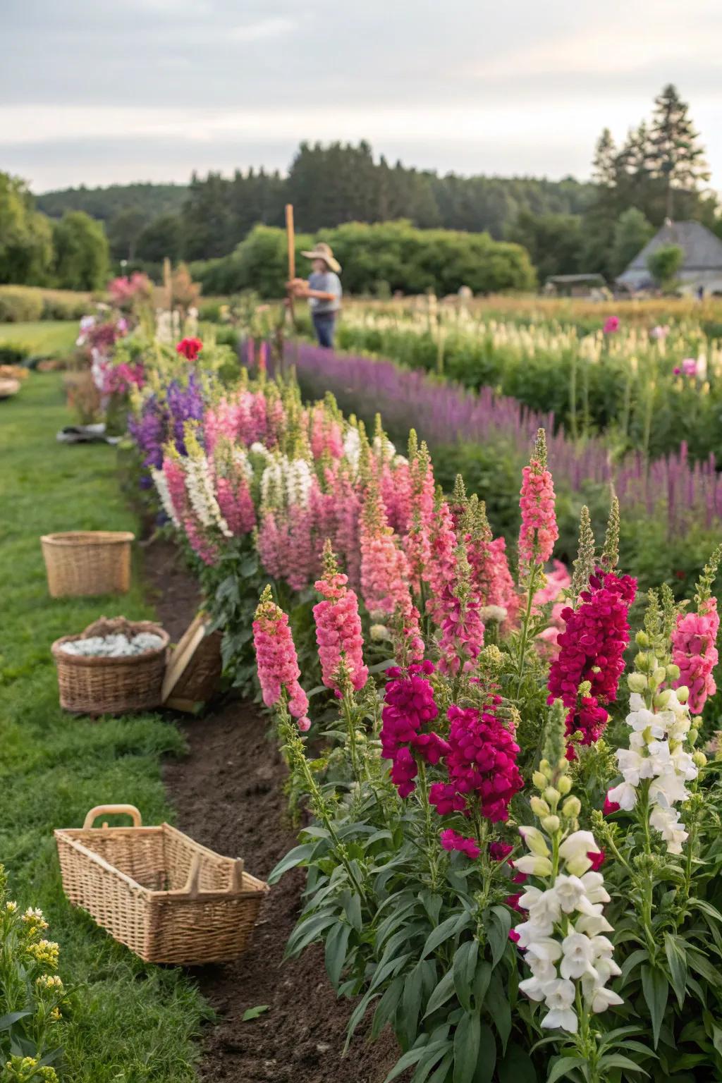 Tall snapdragons, perfect for cutting and enjoying indoors.