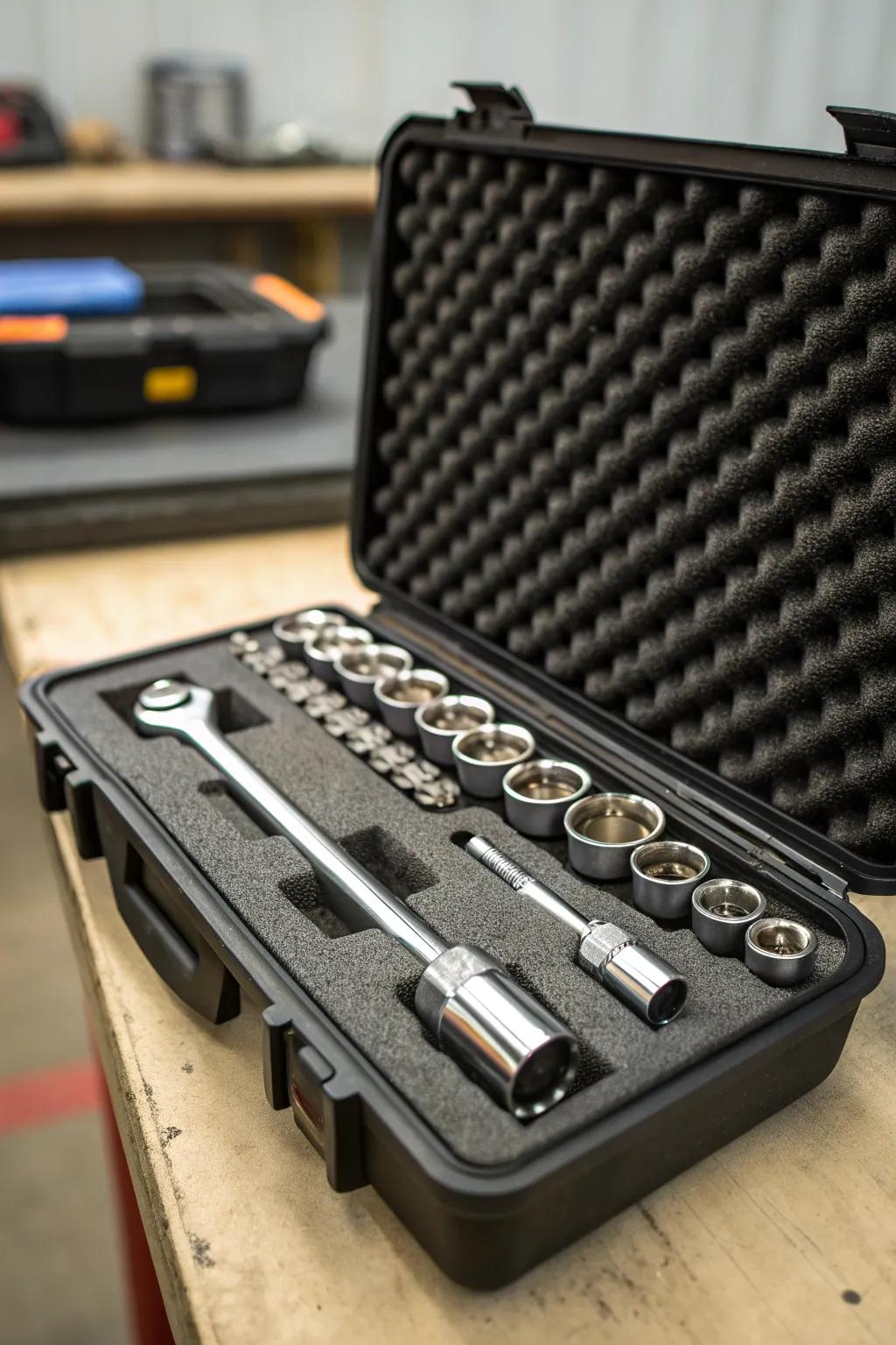Elevate your toolbox game with custom foam inserts for ultimate organization and style.