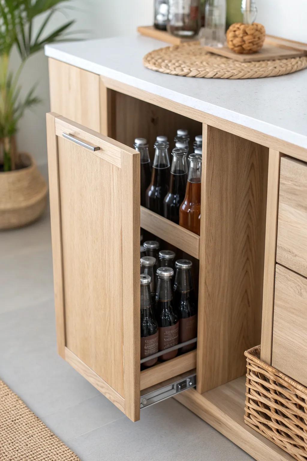 Effortless elegance meets functionality in this Scandinavian-inspired side open cabinet, perfect for spontaneous gatherings.