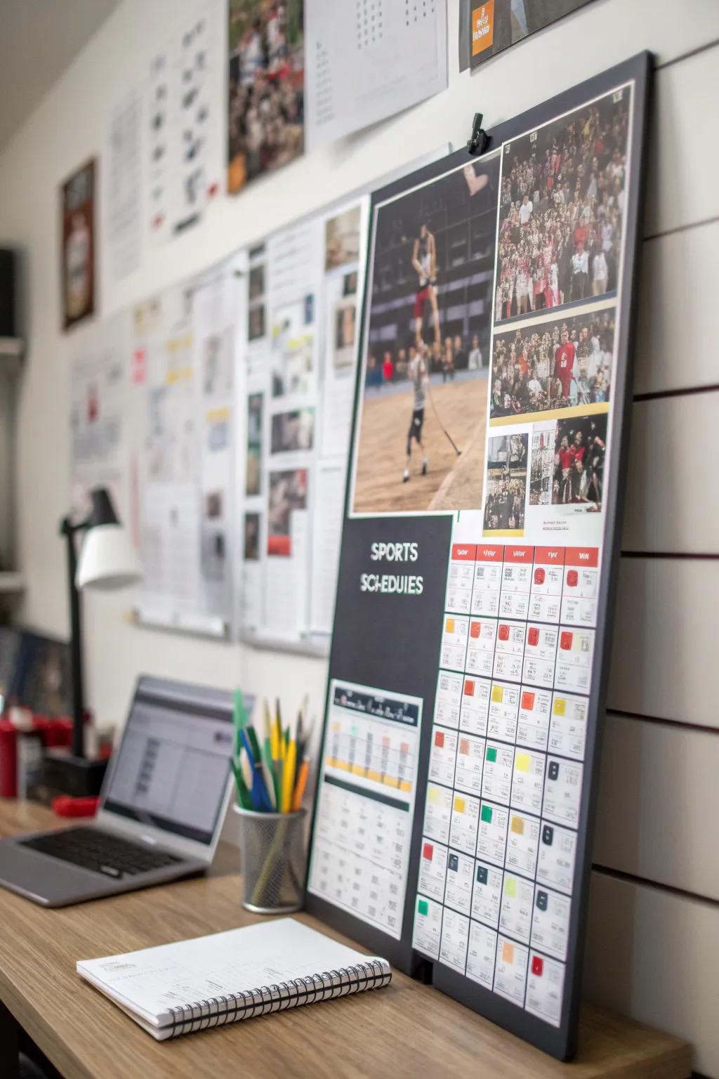 Stay organized with a sports-themed calendar.