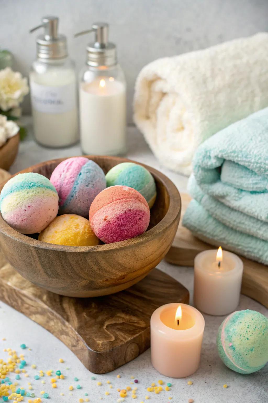 Spa bath bombs for a relaxing, at-home spa experience.