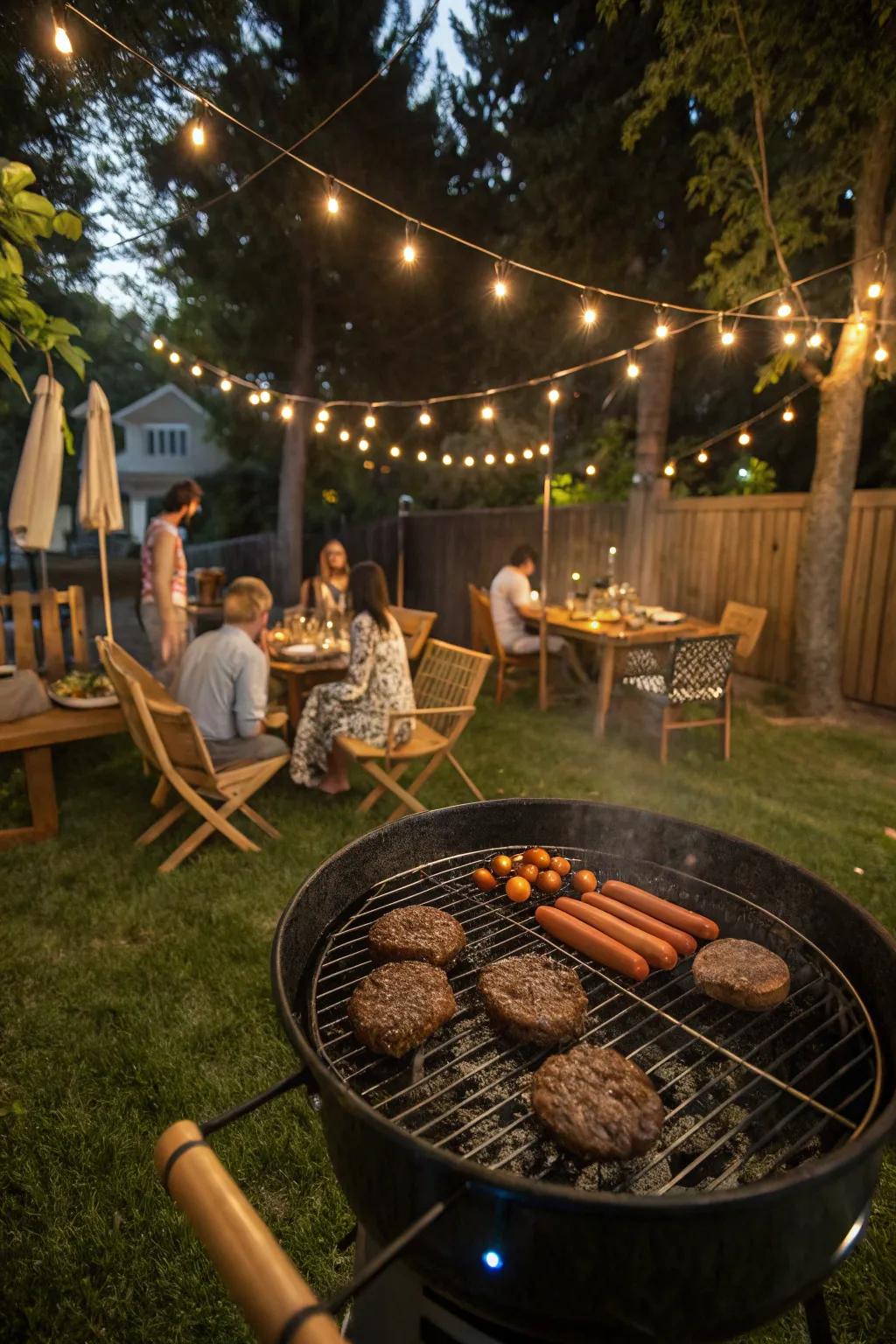 String lights illuminate your gathering with a magical glow.