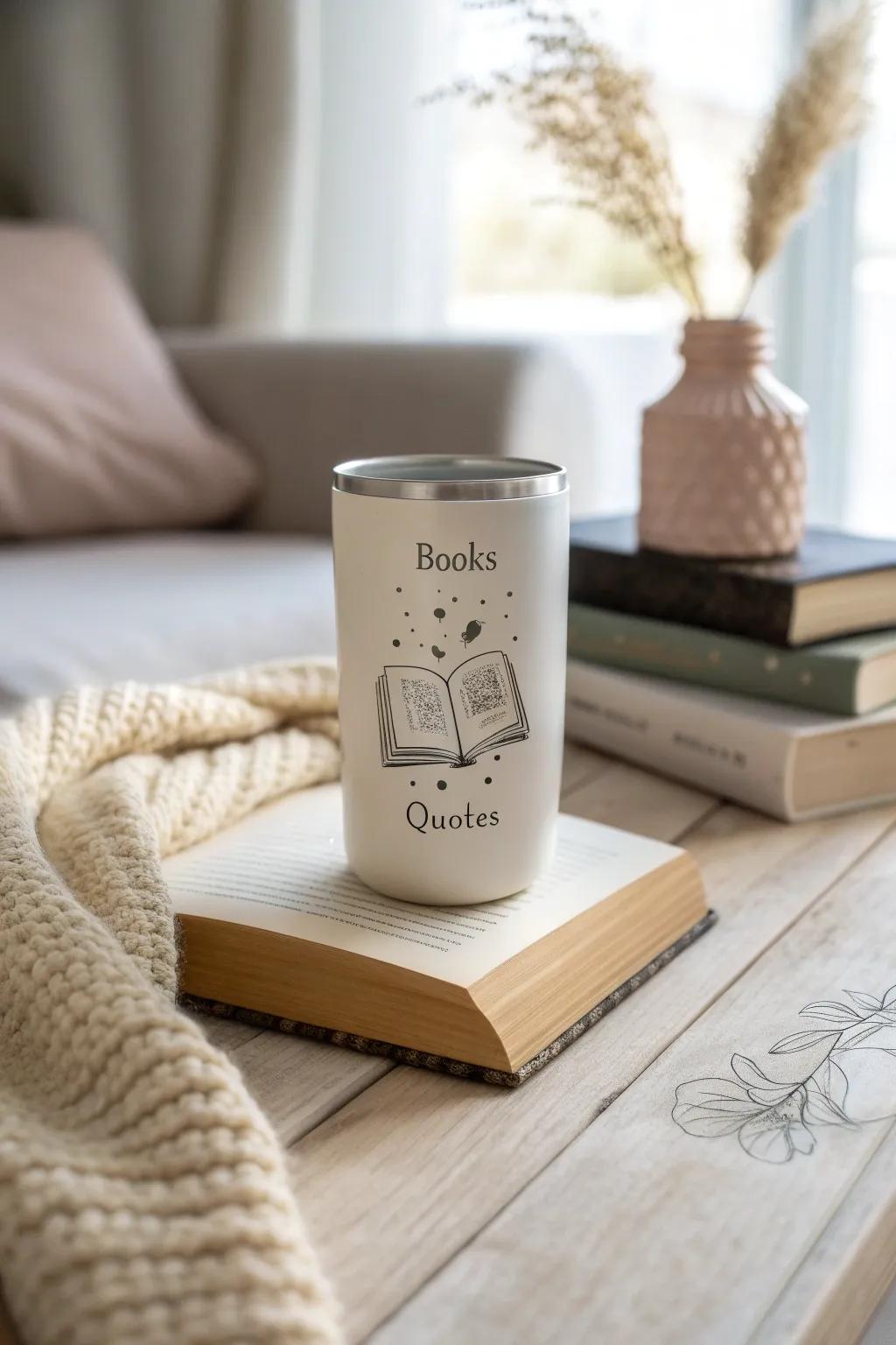 Sip your favorite brew with a touch of literary charm. Perfect for book lovers who appreciate minimalist elegance.