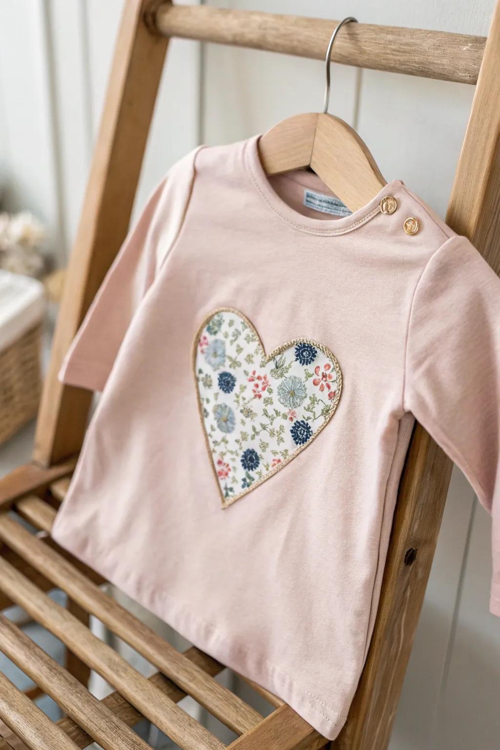 Transform a simple shirt into a Valentine's Day treasure with a handcrafted heart appliqué. 🌿💕 #DIYValentine #ScandiBoho