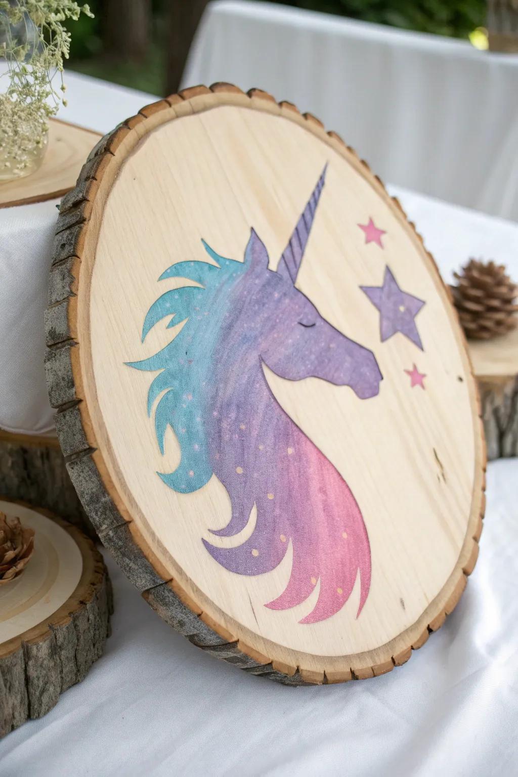 Transform your child's room with a touch of magic using this enchanting wooden unicorn plaque — where simplicity meets whimsy in perfect harmony.