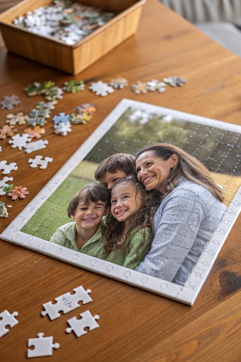 Custom puzzles turn family photos into fun challenges.