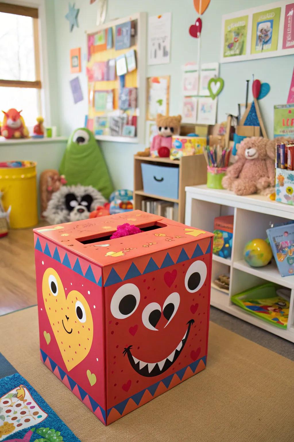 A fun and friendly monster Valentine box for imaginative kids.