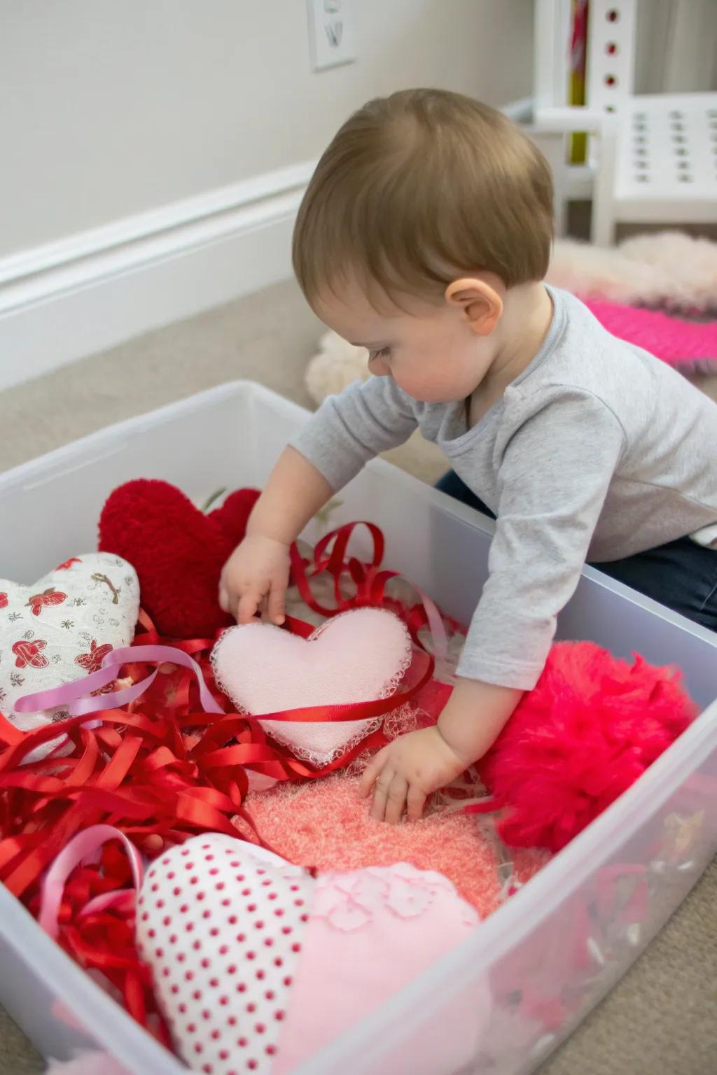 A sensory bin provides endless exploratory fun for toddlers.