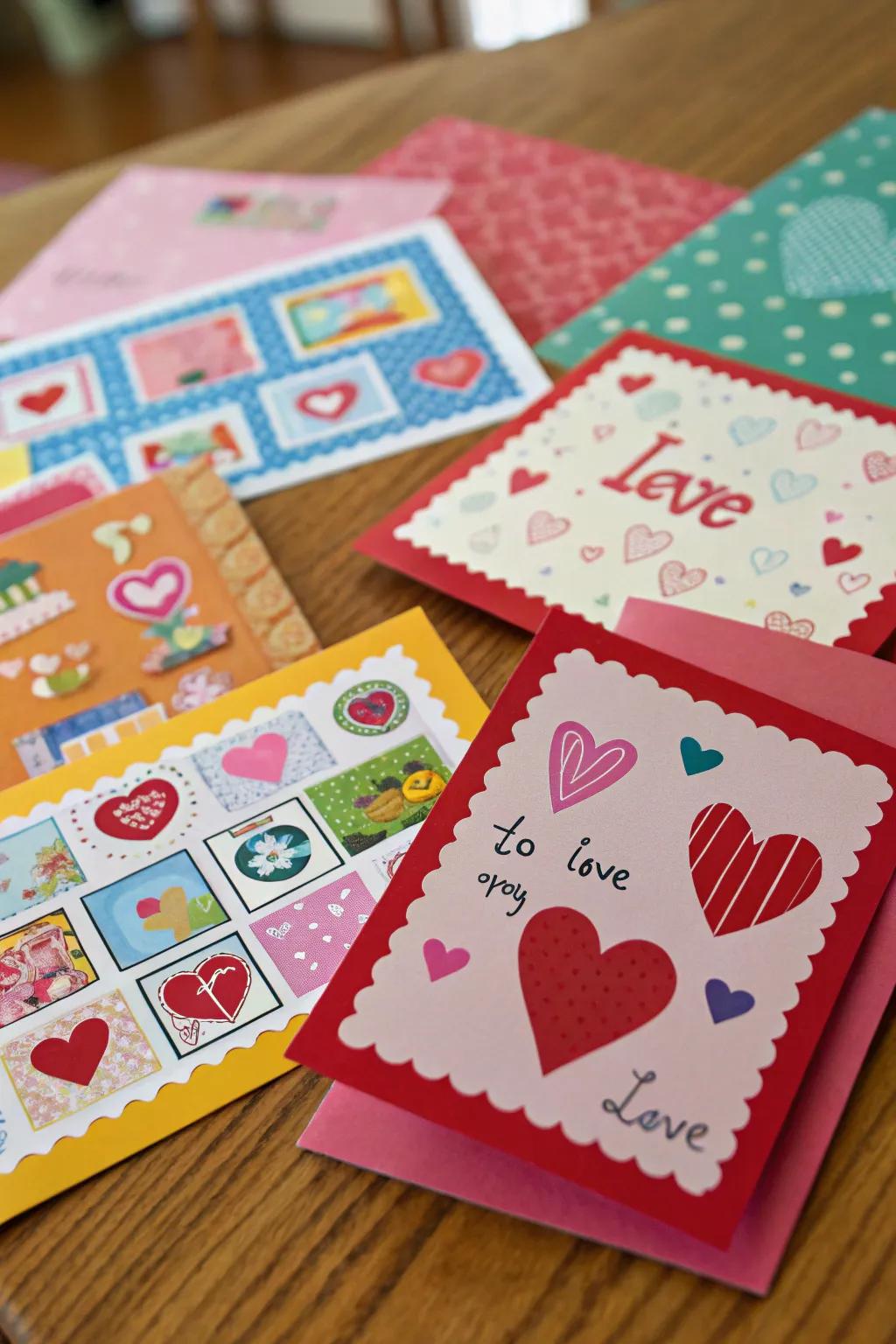 Personalized Valentine's cards made with love.