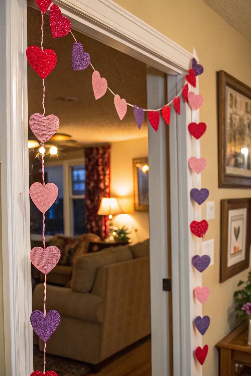 A playful zip-tie heart garland adds whimsy to your space.