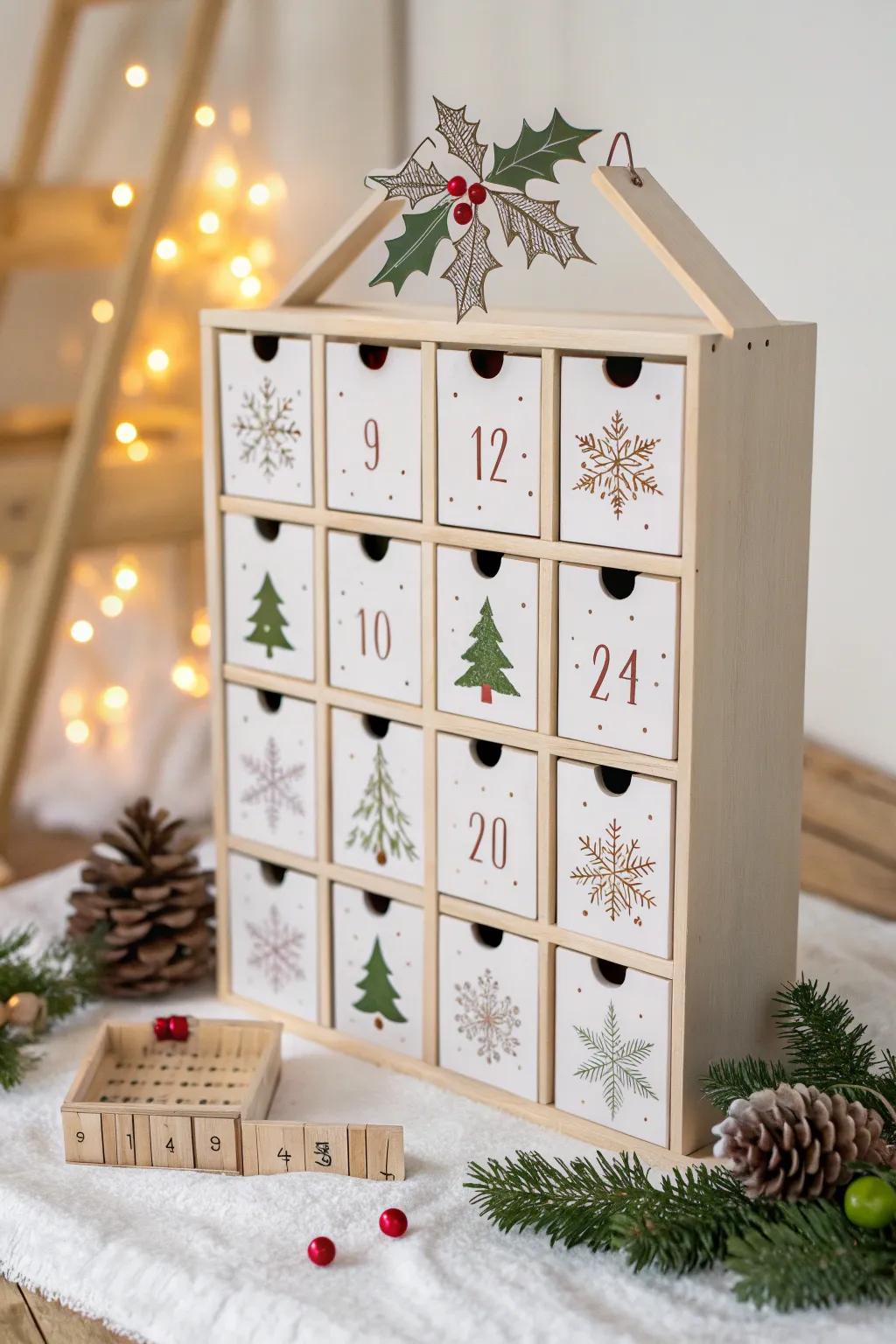 Countdown to Christmas with elegance and simplicity - a handcrafted vinyl advent calendar that surprises every day.