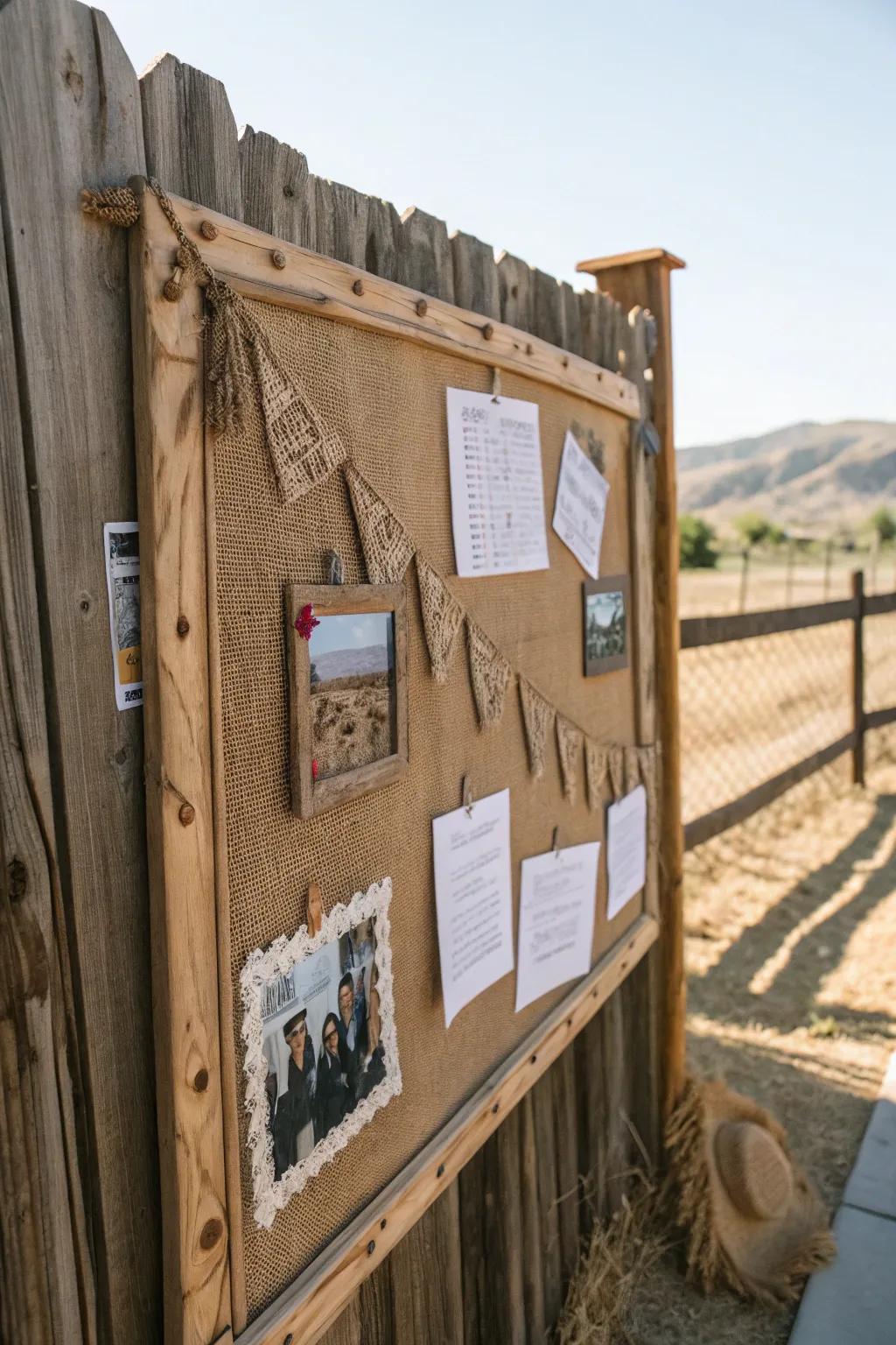 Burlap and jute for rustic western textures.