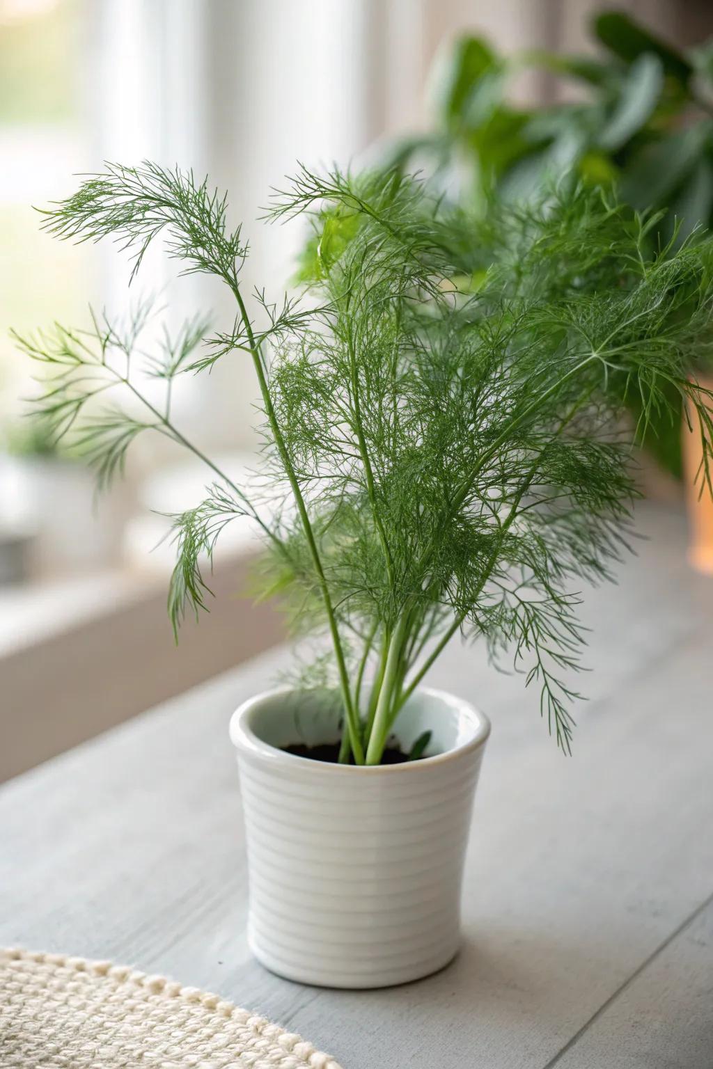 Experience the fresh elegance of dill in your kitchen; perfect for adding a touch of nature's artistry to your culinary creations.