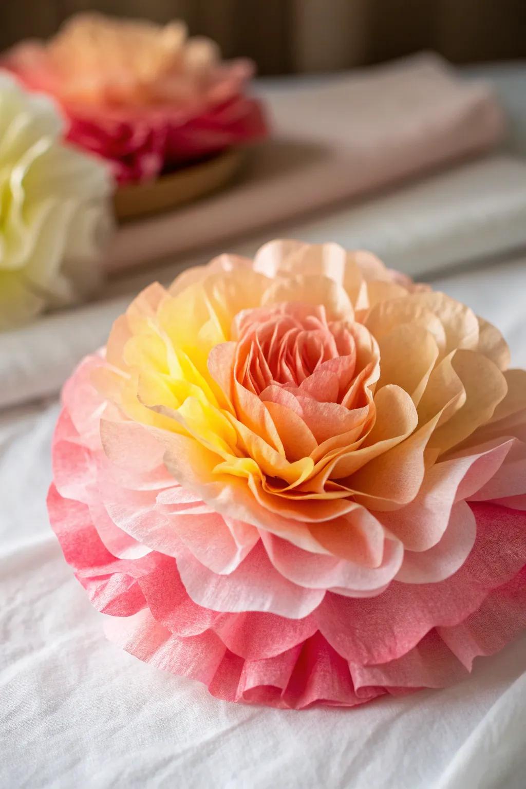Celebrate Women's Day with elegant, handcrafted tissue paper flowers that bring a touch of vibrant beauty to any space.