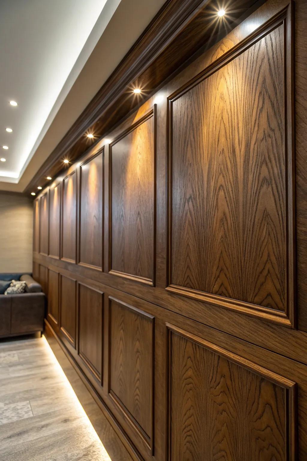 Illuminate your space with the perfect blend of craftsmanship and modern design—wood panels with integrated LED lighting.