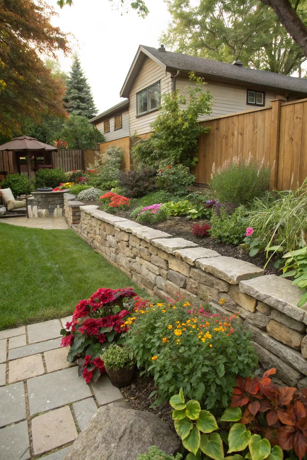 Stone walls offer timeless beauty and sturdy yard division.