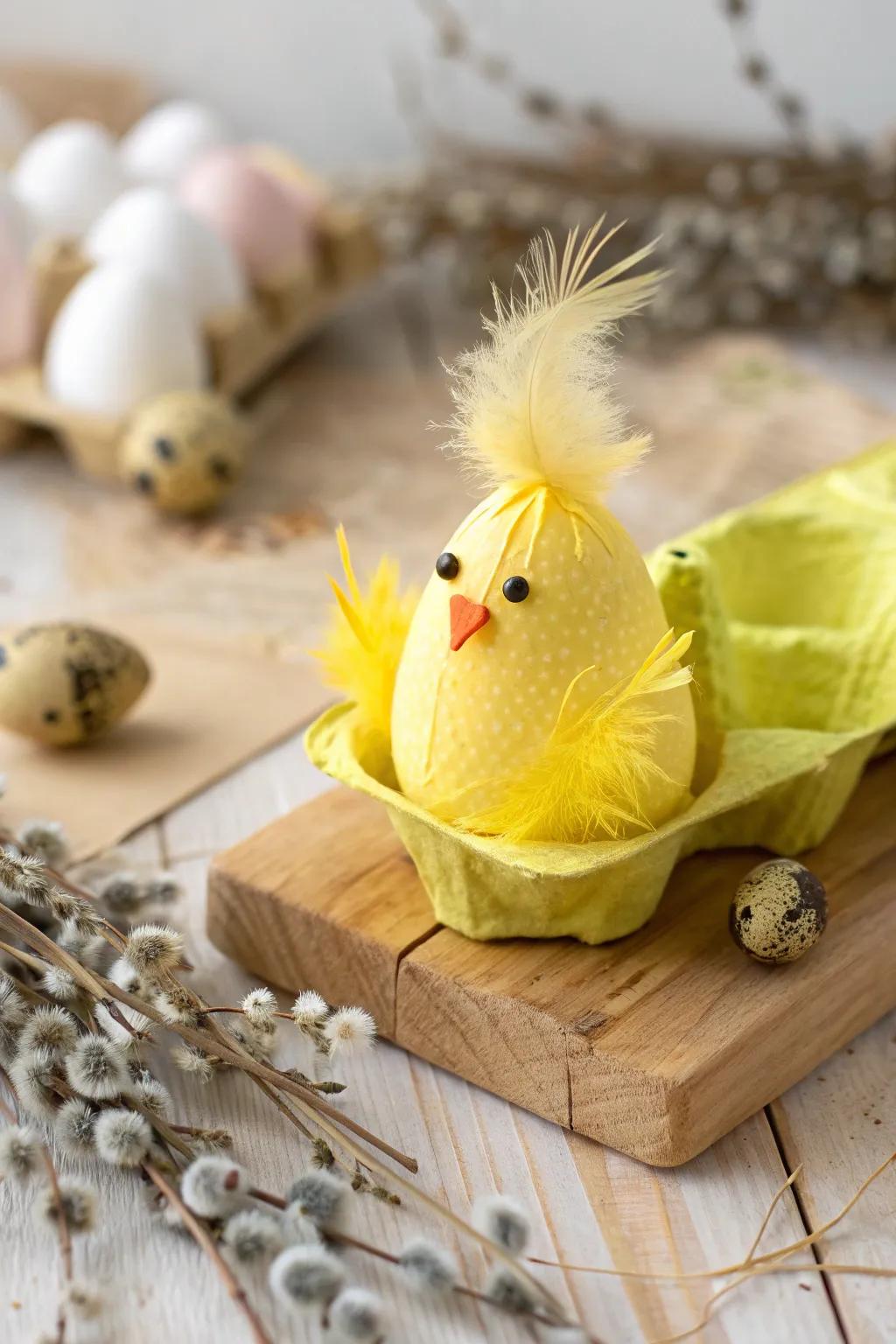 Craft your own adorable Easter chick – a perfect blend of simplicity and charm for your spring decor!