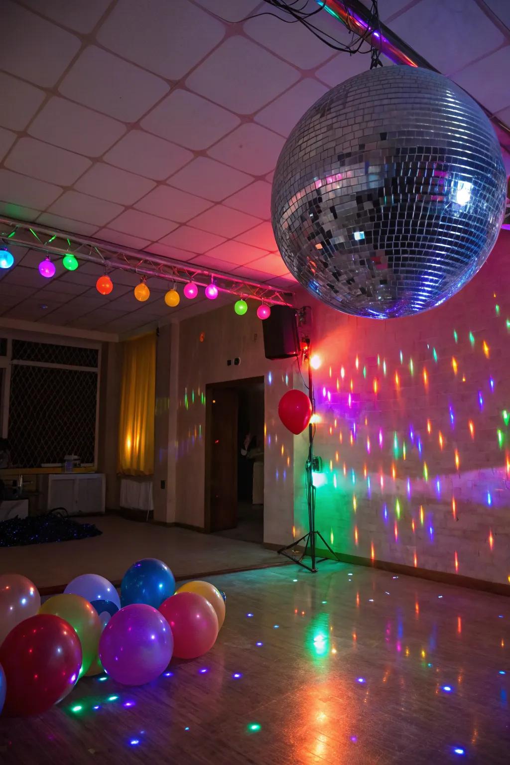 A disco party brings energy and fun to the celebration.