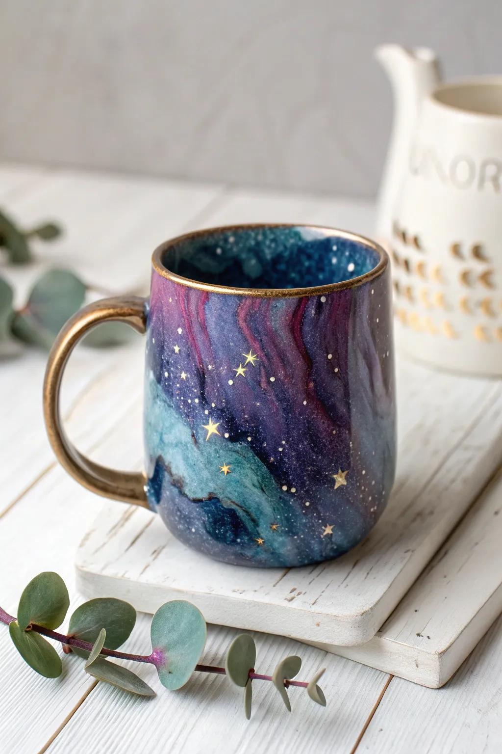 Sip from the cosmos: Embrace the beauty of galaxy-inspired ceramics.