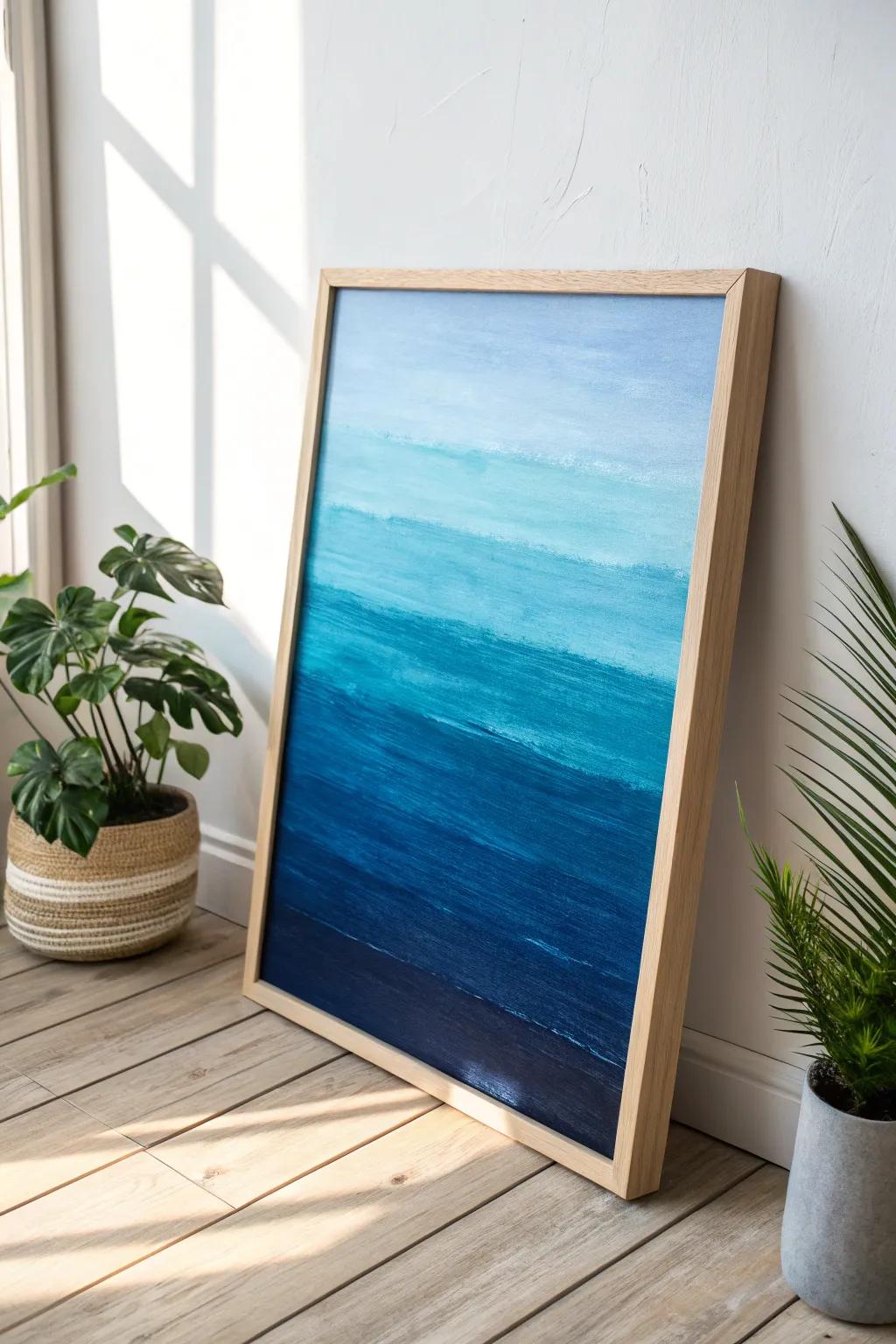 Discover the magic of blue gradients—elevate your space with simplicity and depth.