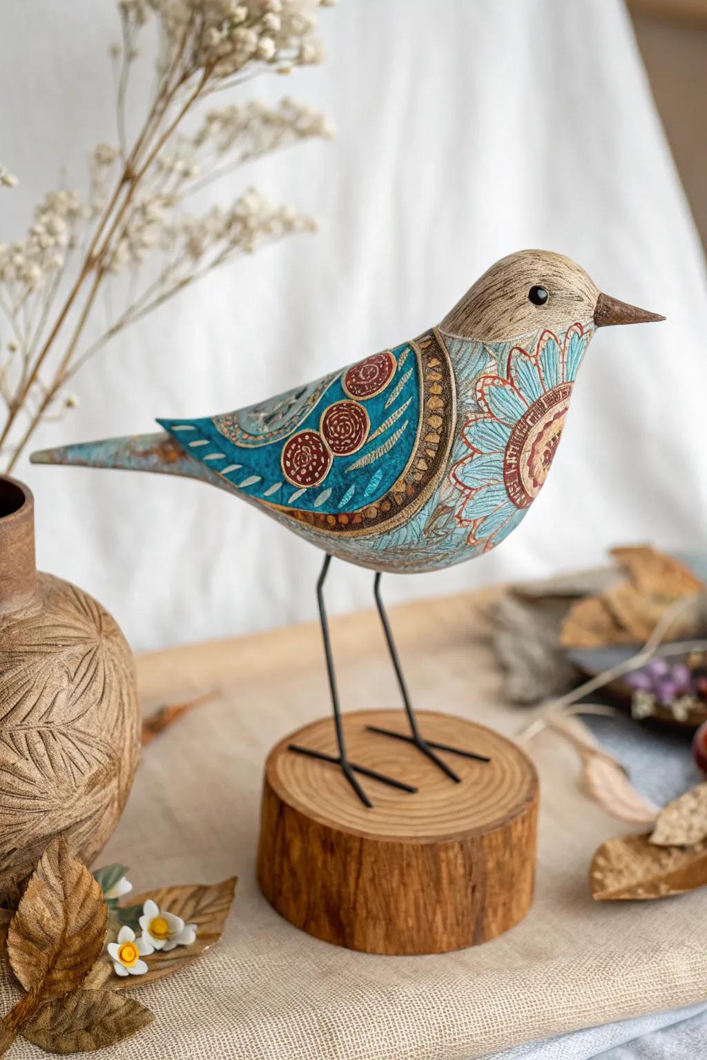 Whimsical elegance in paper mâché—where creativity takes flight.