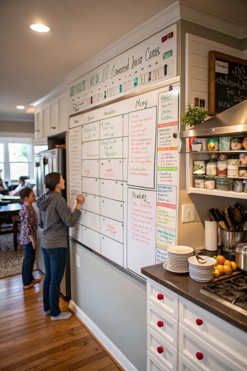 A family command center keeps everyone organized and informed.