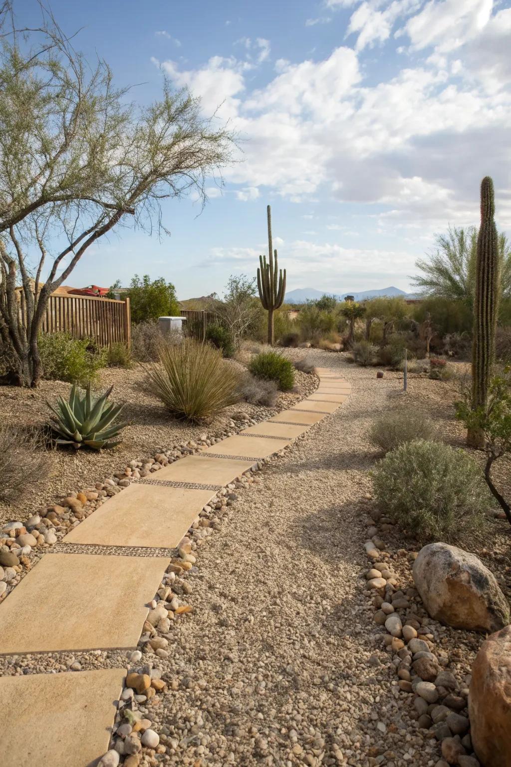 Experimenting with gravel sizes can add texture and interest to your backyard.