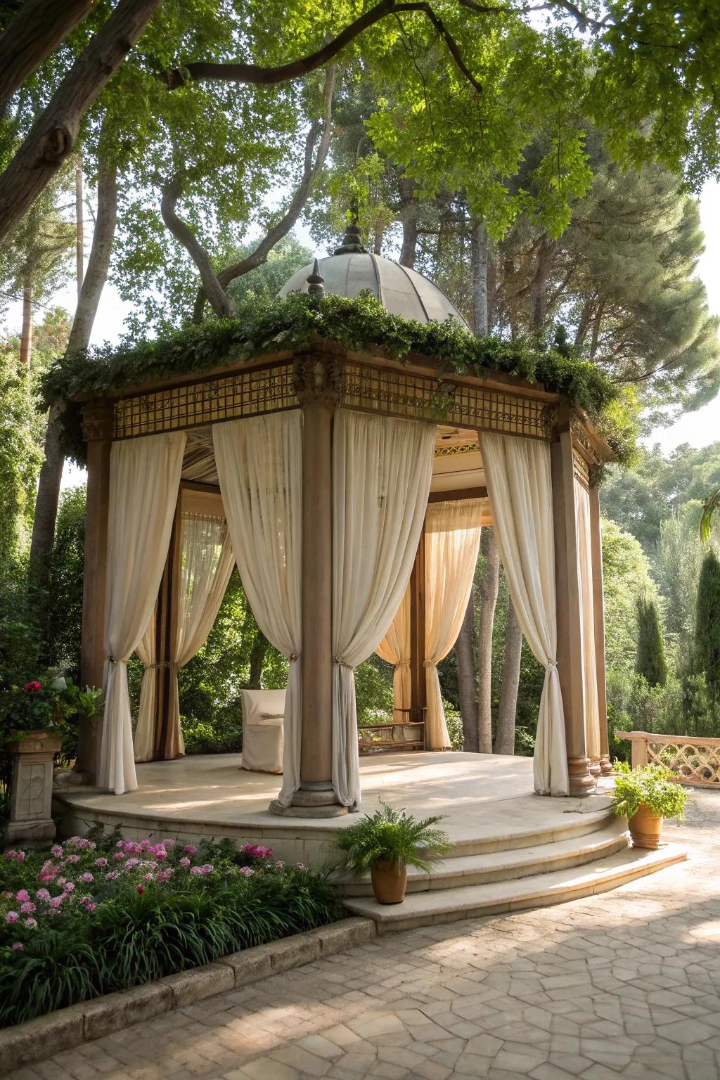 Enjoy privacy and style in your pavilion.