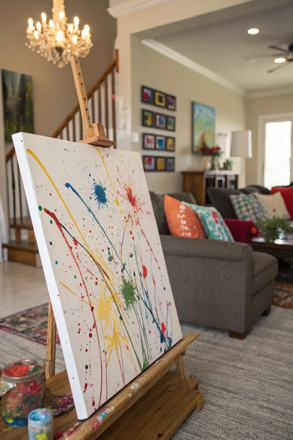 Add energy to your art with balloon splatter painting.