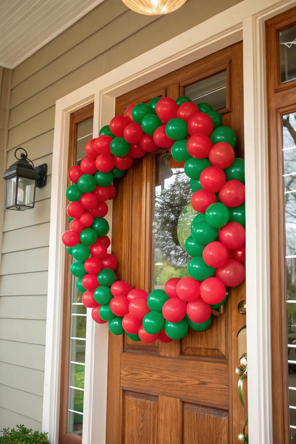 Greet your guests with a whimsical balloon wreath.