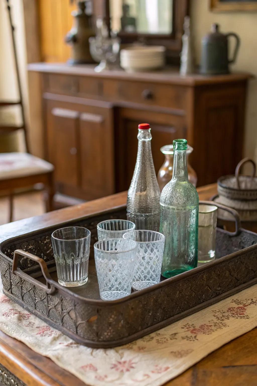 Capture vintage vibes with a retro-inspired tray setup.