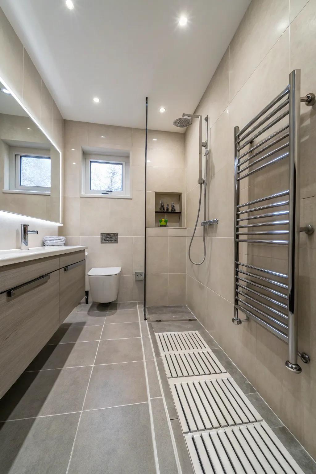 Wet rooms offer a seamless and modern approach to barrier-free design.