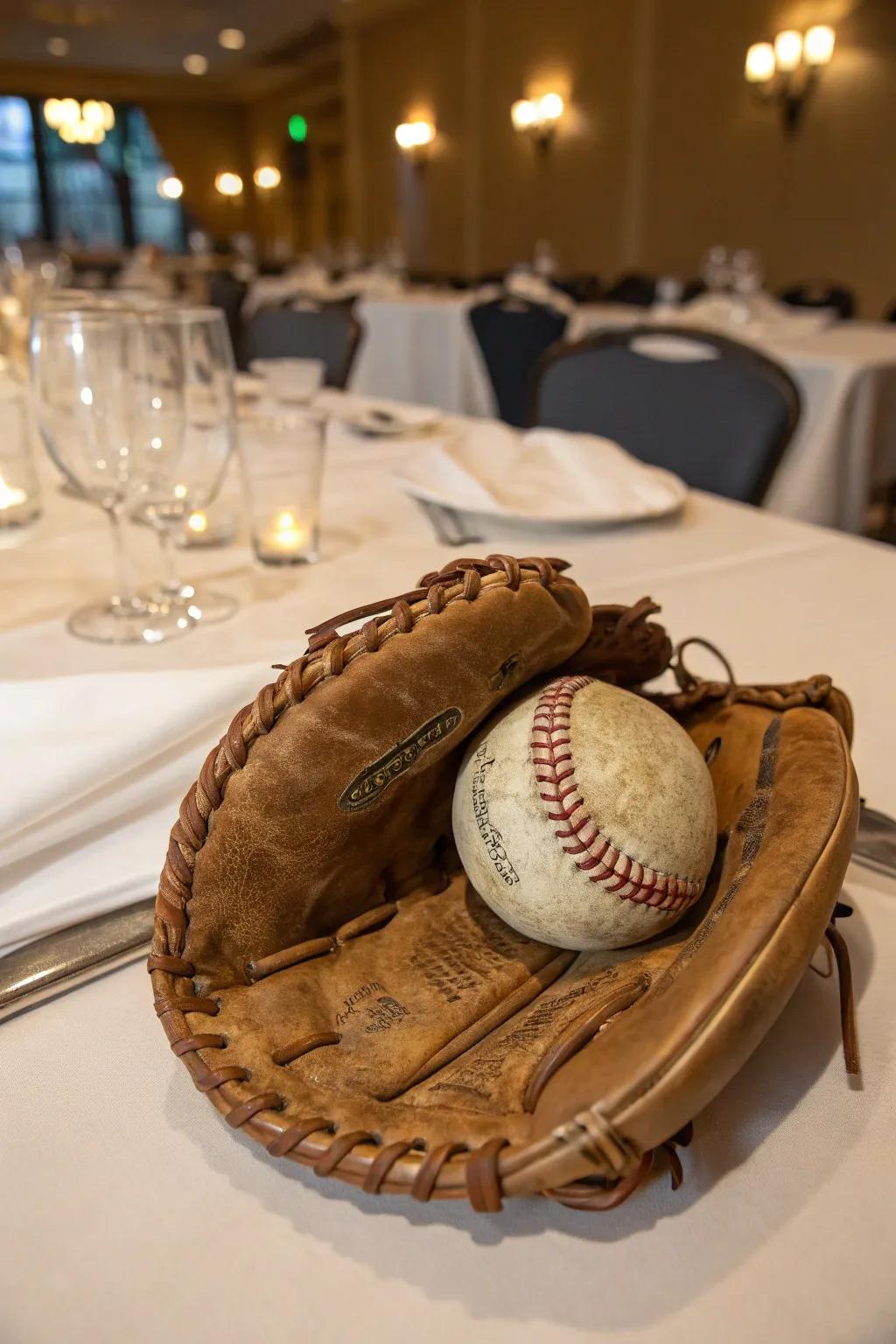 A nostalgic centerpiece that pays homage to the history of baseball.