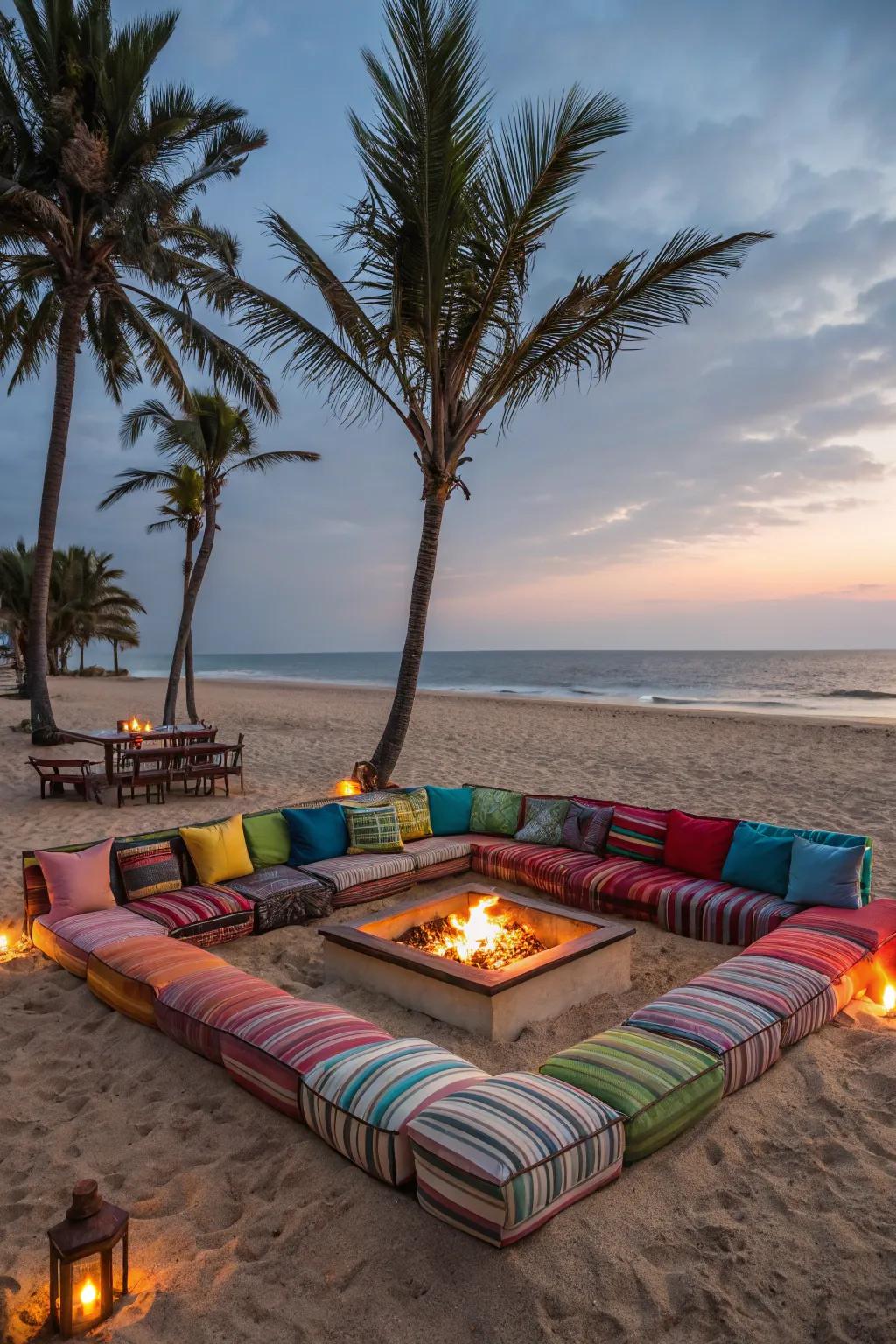 Outdoor sectionals are ideal for beachside gatherings.