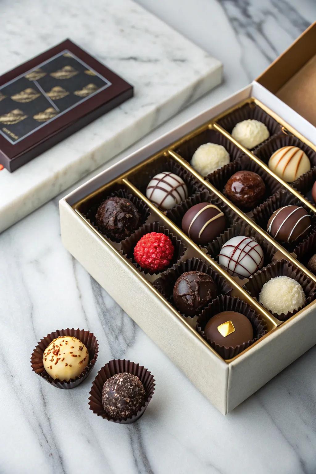 Savor the sweetness with a gourmet chocolate collection.