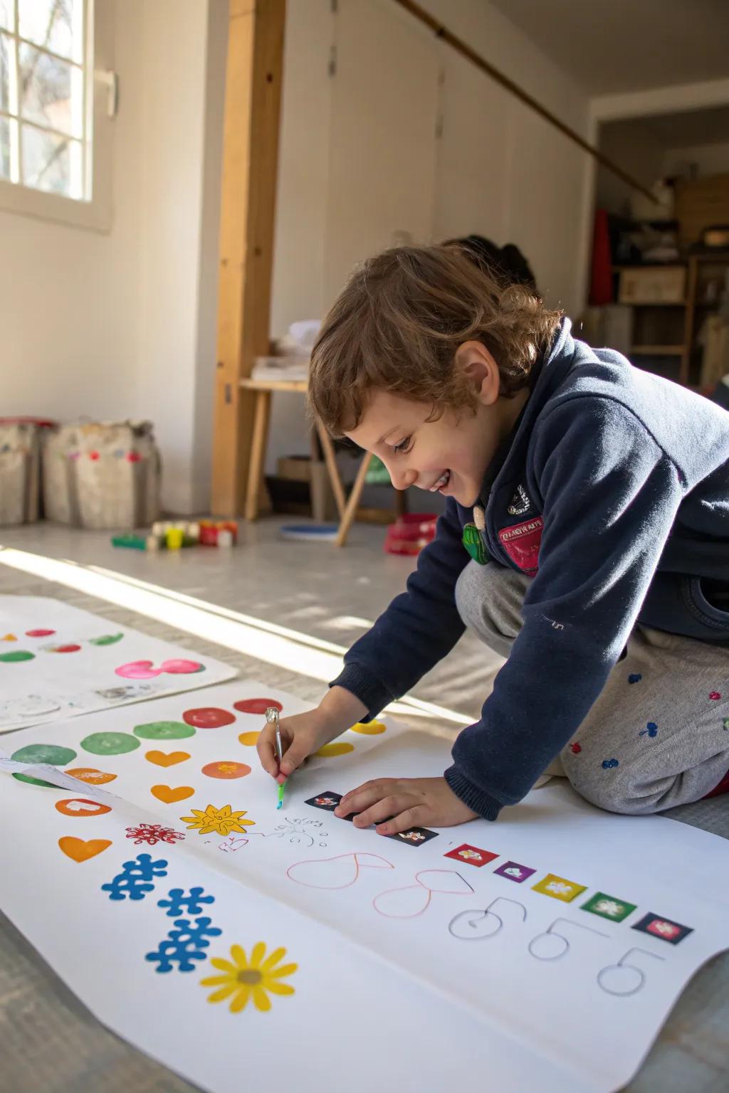 Get creative with colorful foam sticker art projects.