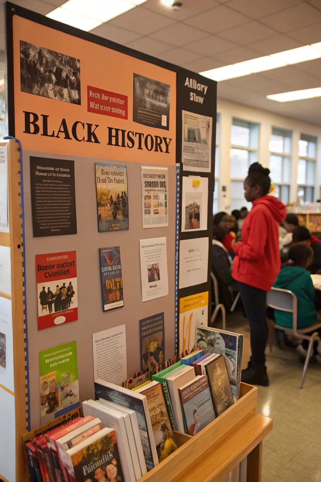 A curated display of books by Black authors, enriching the learning environment.