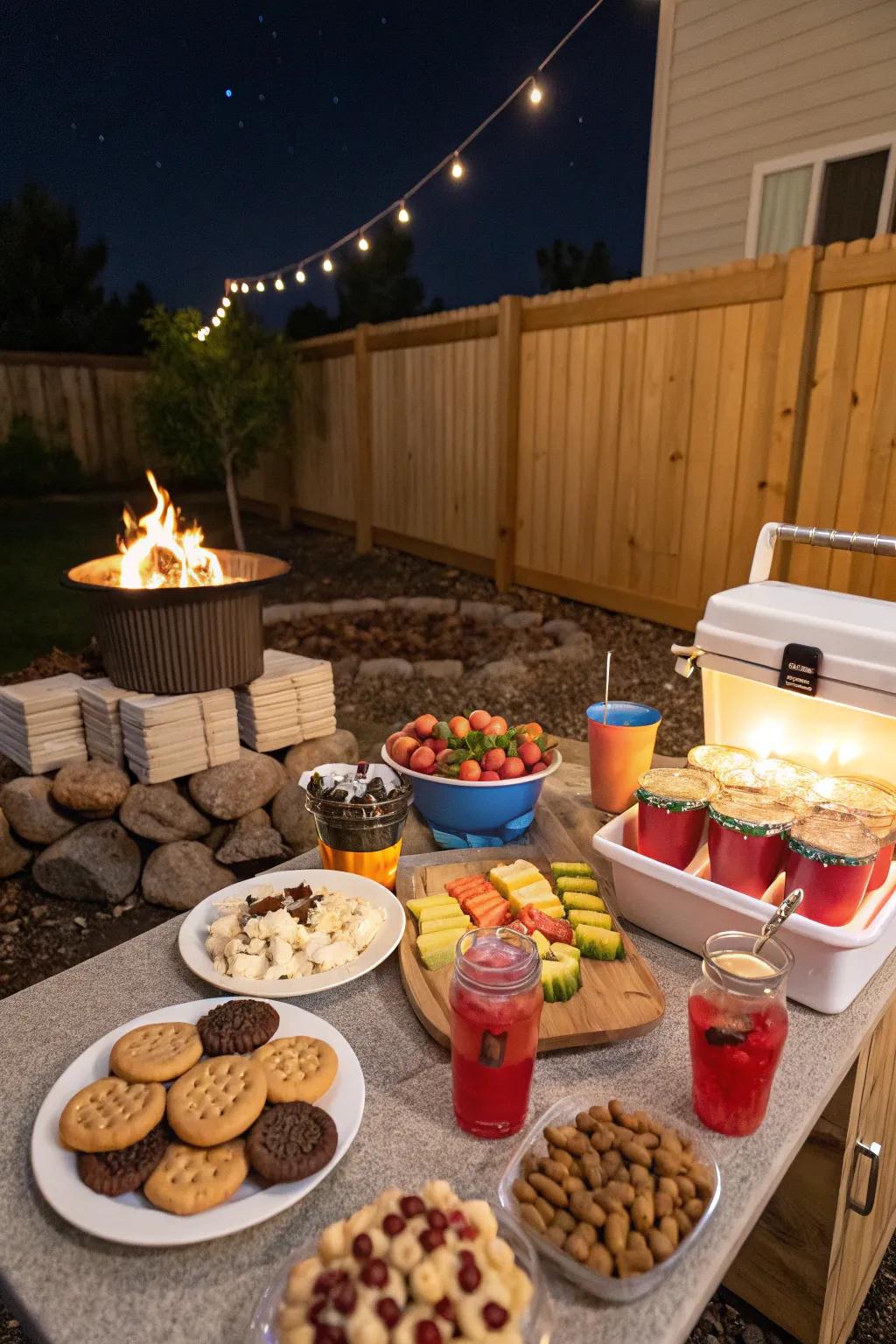 A snack bar ensures guests have plenty to nibble on.