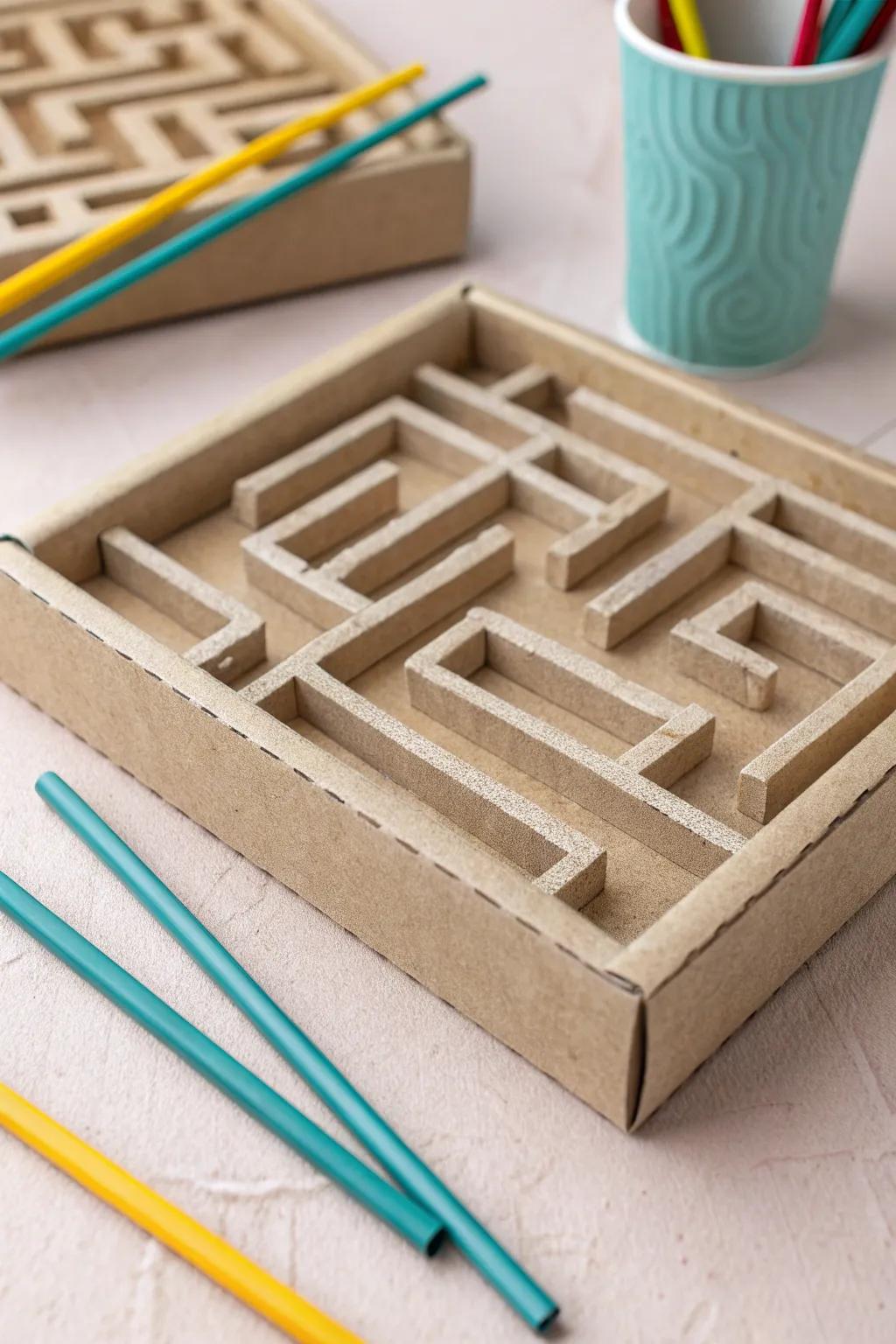 Get lost in creativity with this stunning DIY cardboard maze—where simplicity meets playful elegance!