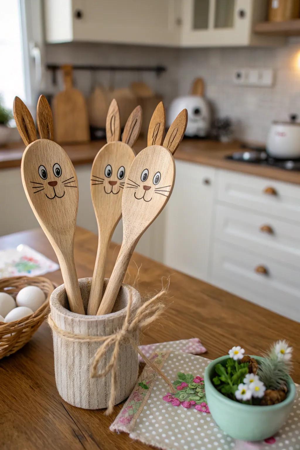 These wooden spoon bunnies are a fun and easy craft for all ages.