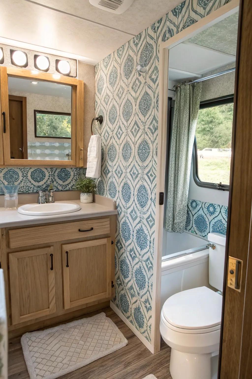 Add personality to your camper with easy-to-install wallpaper.