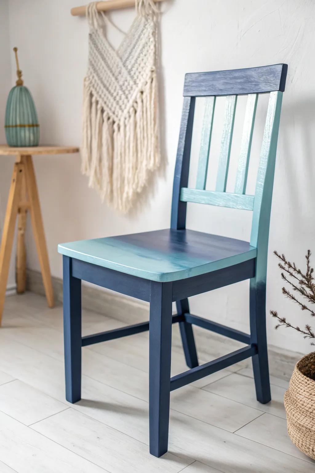 Transform your space with a chic ombré chalk-painted chair—where bold meets beautiful simplicity.