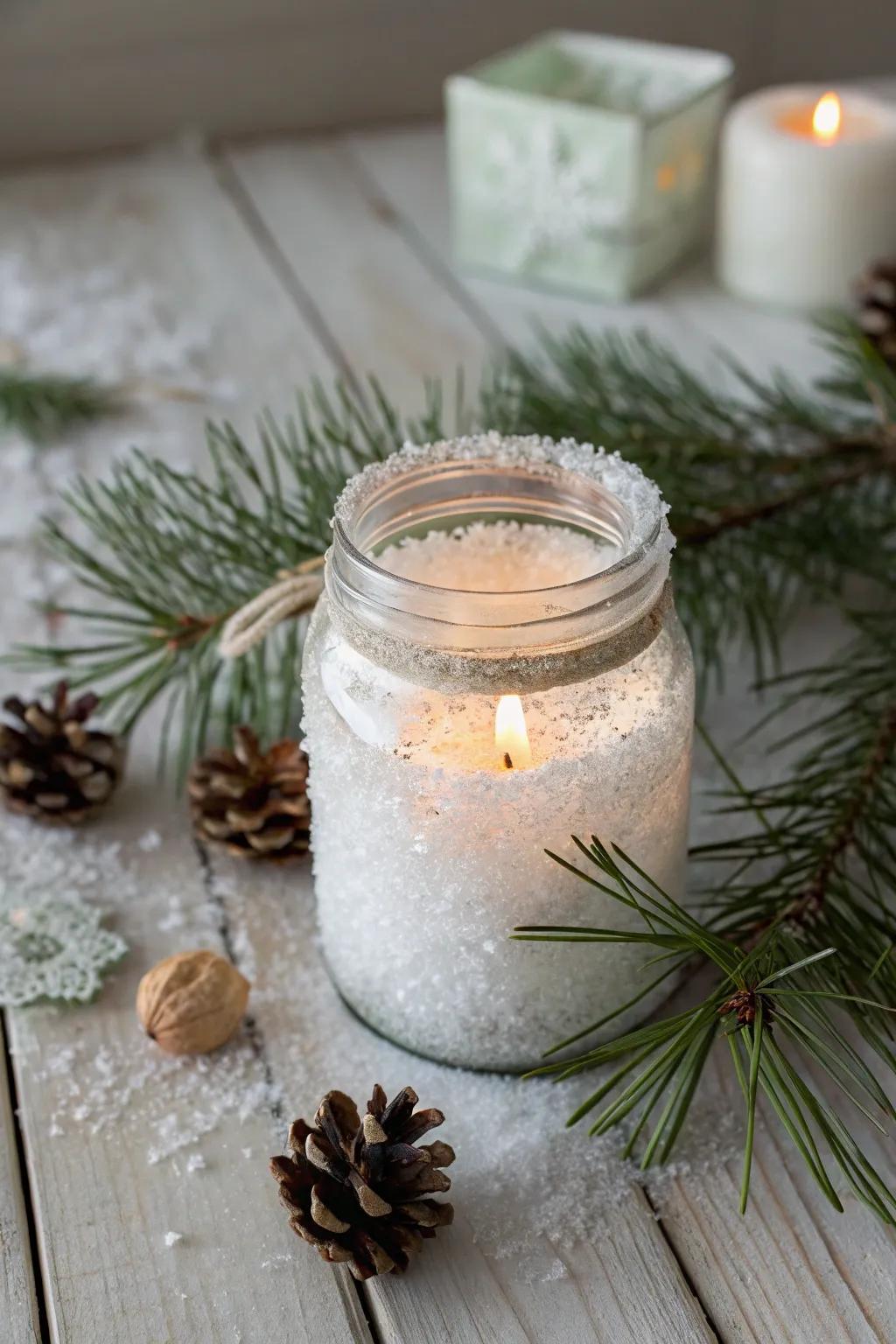 Illuminate your winter nights with the cozy charm of homemade festive candle holders.