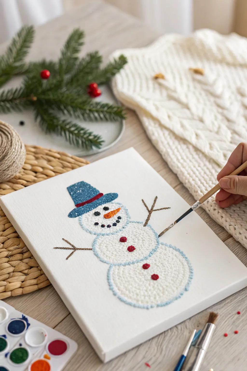 Craft a charming snowman with Q-tips! Perfect for little hands and festive creativity. 🎨❄️
