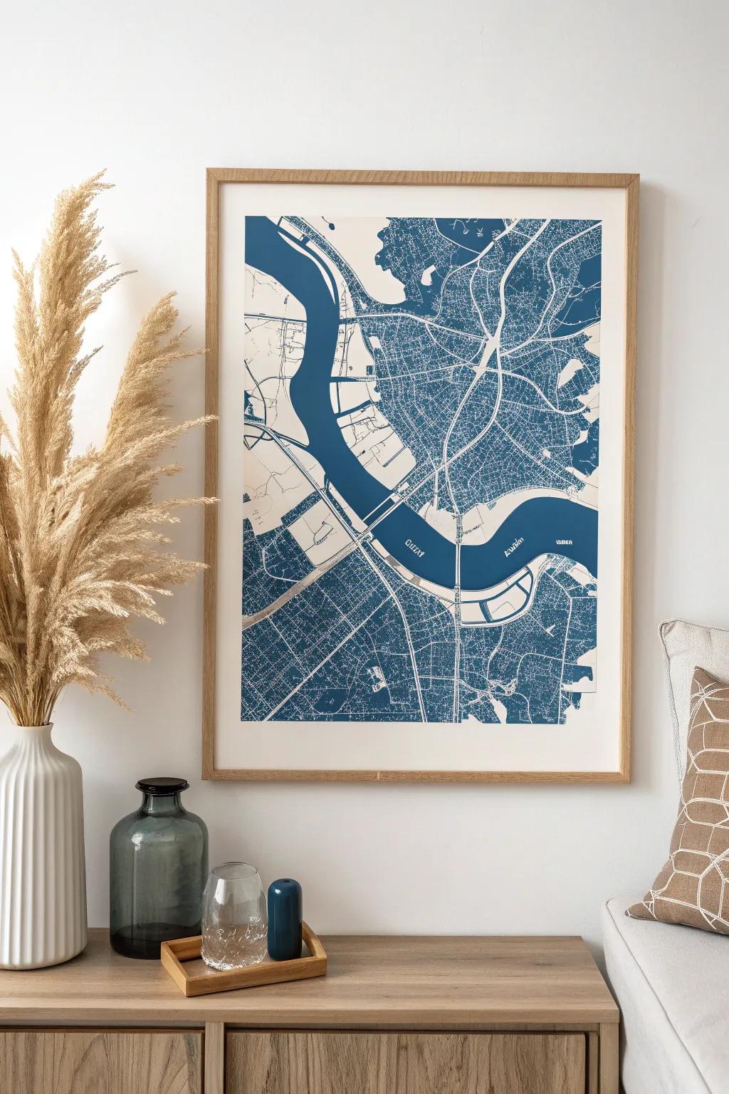 Transform your space with the serene beauty of Venice's canals, captured in a stylish city map that blends Scandinavian simplicity with Boho charm.